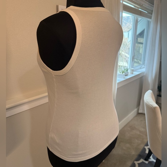 White Ribbed Tank Top - Picture 8 of 10